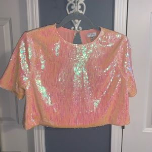 TOBI sequin crop top NWOT